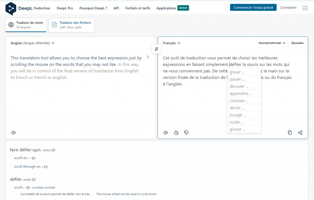 traduction anglais français deepl