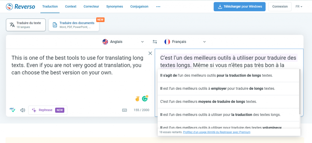 traduction anglais français reverso